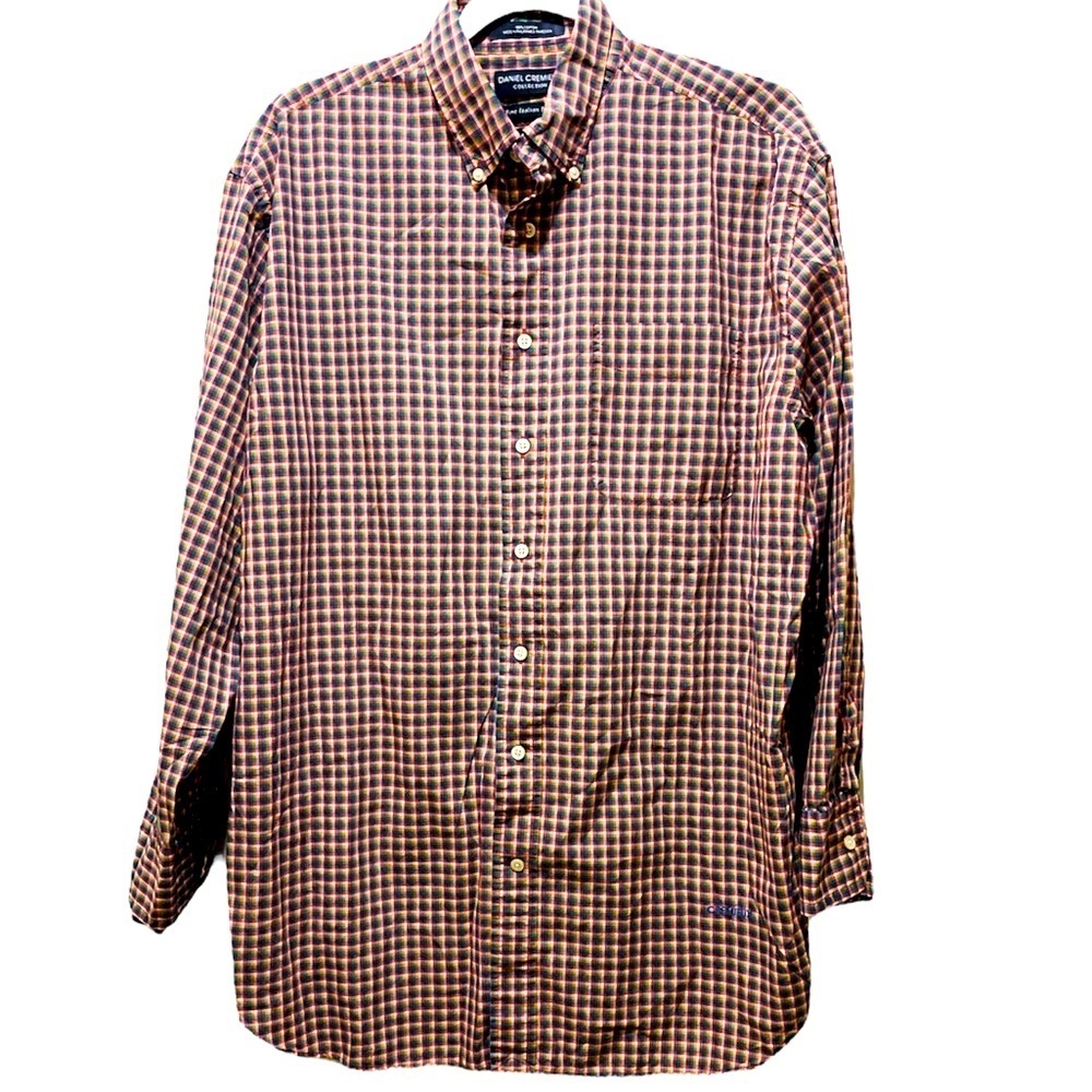 Very Nice Daniel Cremieux Fine Italian Fabric Plaid Button Down Size M